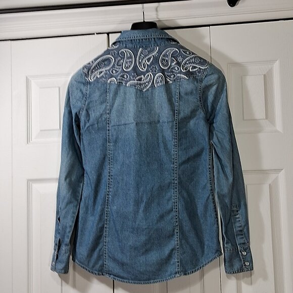Harley Davidson denim long sleeve shirt - Picture 2 of 10